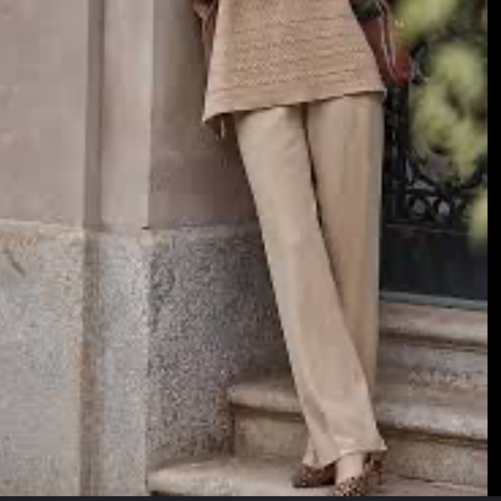 J.Jill wearever wide leg pull on trouser ottoman rib sz L